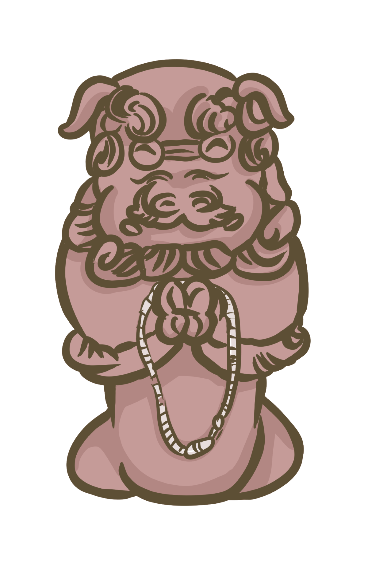 お祈りするシーサー